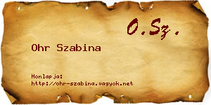 Ohr Szabina névjegykártya